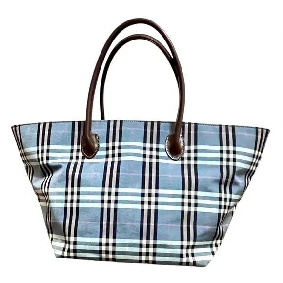 Burberry Blue Label Vintage Plaid Tote Bag – Rare Burberry Japan Line - Picture 2 of 16